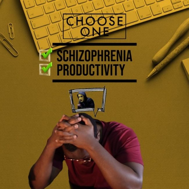 An image of maf trying to Overcome the voices in his head